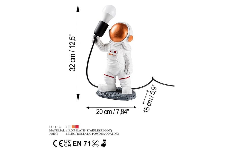Bordslampa Anroth Flerfärgad - 20 x 15 x 32 cm - Belysning & el - Inomhusbelysning & lampor - Sänglampor & nattduksbordslampa - Sänglampa bord