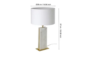 Bordslampa Eglo Belesar Mässing/Vit - Mässing/Vit - Belysning & el - Inomhusbelysning & lampor - Sänglampor & nattduksbordslampa - Sänglampa bord