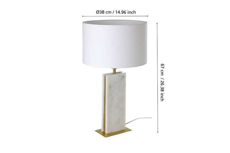Bordslampa Eglo Belesar Mässing/Vit - Mässing/Vit - Belysning & el - Inomhusbelysning & lampor - Sänglampor & nattduksbordslampa - Sänglampa bord