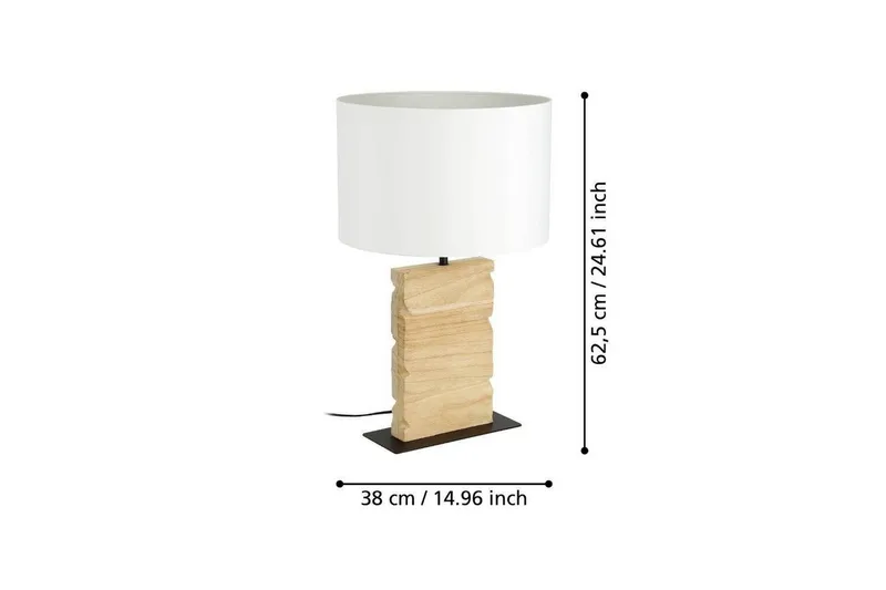 Bordslampa Eglo Contessore Rak Vit/trä - Belysning & el - Inomhusbelysning & lampor - Sänglampor & nattduksbordslampa - Sänglampa bord