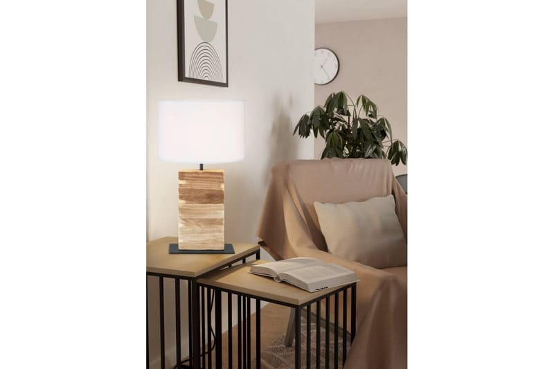 Bordslampa Eglo Contessore Rak Vit/trä - Belysning & el - Inomhusbelysning & lampor - Sänglampor & nattduksbordslampa - Sänglampa bord