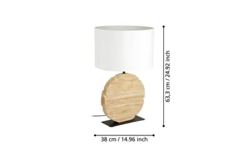Bordslampa Eglo Contessore Rund Vit/Trä - Belysning & el - Inomhusbelysning & lampor - Sänglampor & nattduksbordslampa - Sänglampa bord