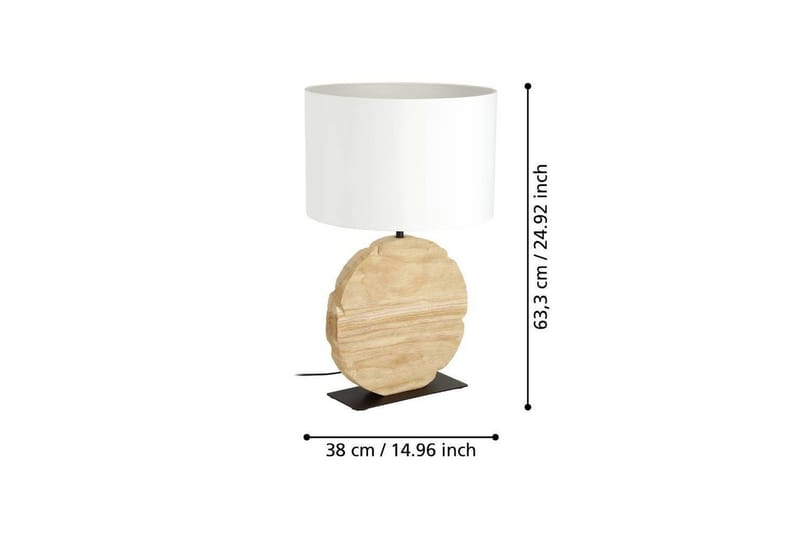 Bordslampa Eglo Contessore Rund Vit/Trä - Belysning & el - Inomhusbelysning & lampor - Sänglampor & nattduksbordslampa - Sänglampa bord