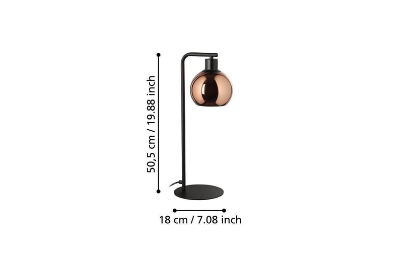 Bordslampa Eglo Cordoba Svart/Koppar - Belysning & el - Inomhusbelysning & lampor - Sänglampor & nattduksbordslampa - Sänglampa bord