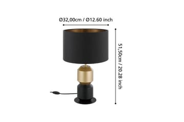 Bordslampa Eglo Laurignano Svart/Guld - Belysning & el - Inomhusbelysning & lampor - Sänglampor & nattduksbordslampa - Sänglampa bord