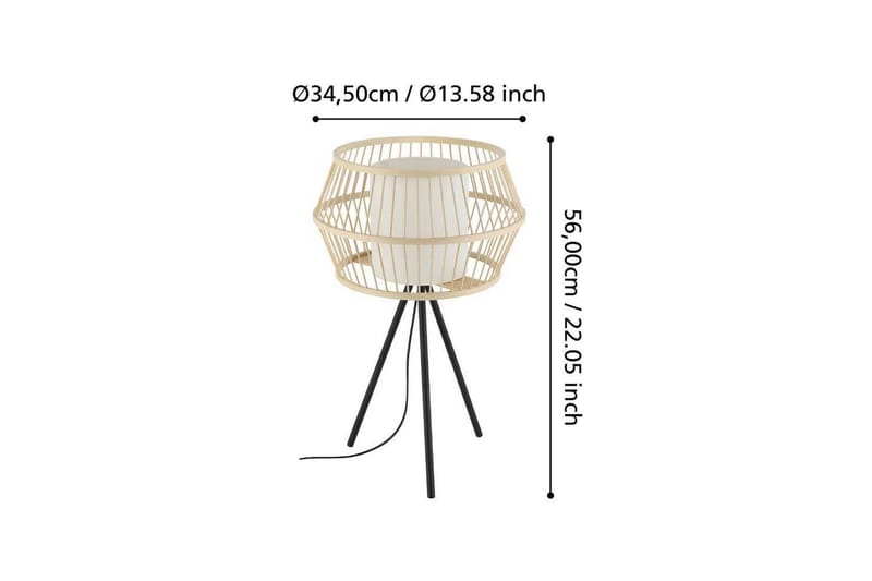 Bordslampa Eglo Monterroso Natur - Belysning & el - Inomhusbelysning & lampor - Sänglampor & nattduksbordslampa - Sänglampa bord