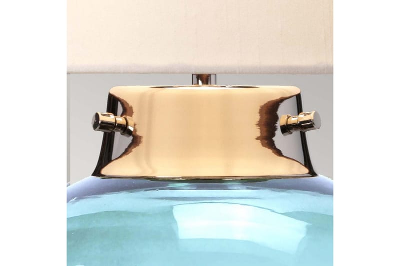 Bordslampa Elstead Lighting Kara Polerad Nickel - Blått Glas - Polerad Nickel - Blått Glas - Belysning & el - Inomhusbelysning & lampor - Sänglampor & nattduksbordslampa - Sänglampa bord