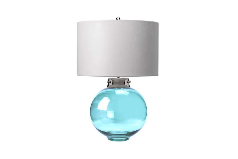 Bordslampa Elstead Lighting Kara Polerad Nickel - Blått Glas, Polerad Nickel - Blått Glas