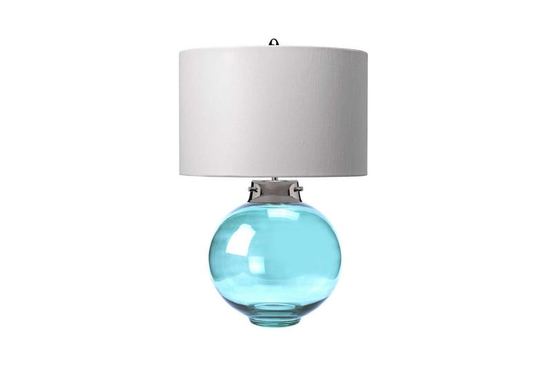 Bordslampa Elstead Lighting Kara Polerad Nickel - Blått Glas - Polerad Nickel - Blått Glas - Belysning & el - Inomhusbelysning & lampor - Sänglampor & nattduksbordslampa - Sänglampa bord