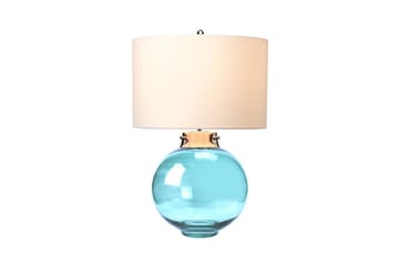 Bordslampa Elstead Lighting Kara Polerad Nickel - Blått Glas - Polerad Nickel - Blått Glas - Belysning & el - Inomhusbelysning & lampor - Sänglampor & nattduksbordslampa - Sänglampa bord