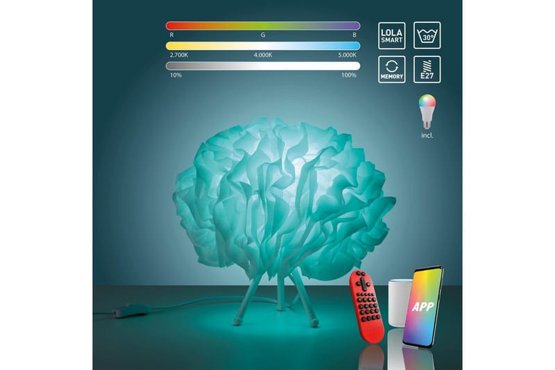 Bordslampa Lolasmart Naomi - 35x30x35 cm - Belysning & el - Inomhusbelysning & lampor - Sänglampor & nattduksbordslampa - Sänglampa bord