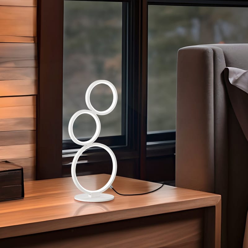 Bordslampa Rondo - Mattvit - Belysning & el - Inomhusbelysning & lampor - Sänglampor & nattduksbordslampa - Sänglampa bord