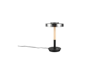 Bordslampa TRIO Celeste Mattsvart/kromad/trä - Mattsvart/kromad/trä - Belysning & el - Inomhusbelysning & lampor - Sänglampor & nattduksbordslampa - Sänglampa bord