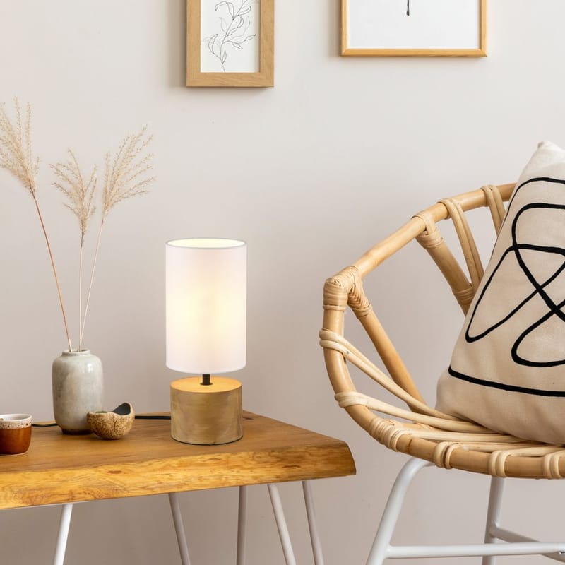 Bordslampa Woody - Trä/vit - Belysning & el - Inomhusbelysning & lampor - Sänglampor & nattduksbordslampa - Sänglampa bord