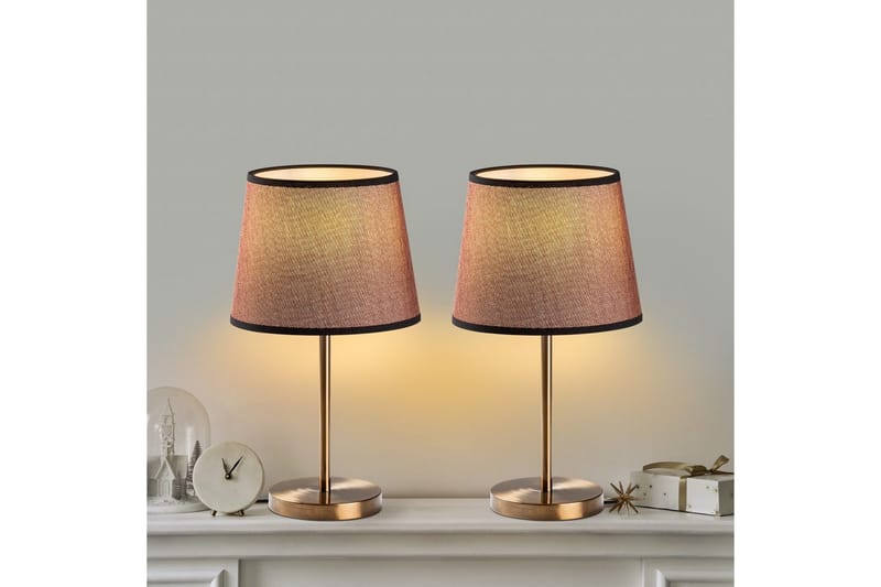Bordslampset (2 stycken) Jaspal Antik - Antik - Belysning & el - Inomhusbelysning & lampor - Sänglampor & nattduksbordslampa - Sänglampa bord