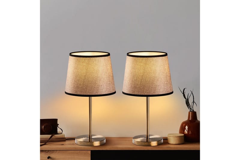Bordslampset (2 stycken) Jaspal Antik / Svart - Antik / Svart - Belysning & el - Inomhusbelysning & lampor - Sänglampor & nattduksbordslampa - Sänglampa bord