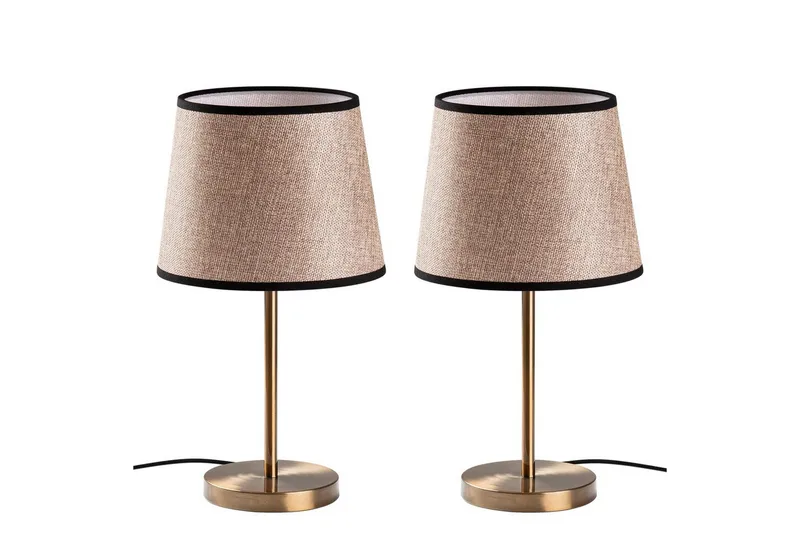 Bordslampset (2 stycken) Jaspal Antik / Svart - Antik / Svart - Belysning & el - Inomhusbelysning & lampor - Sänglampor & nattduksbordslampa - Sänglampa bord