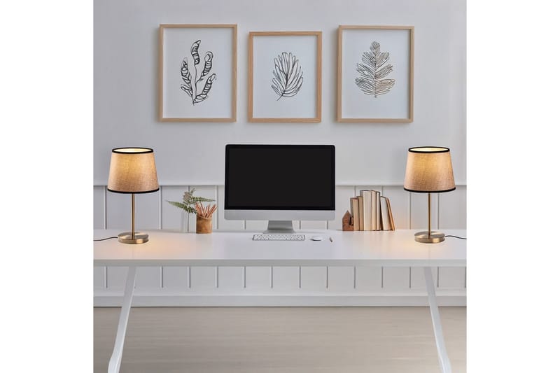 Bordslampset (2 stycken) Jaspal Antik / Svart - Antik / Svart - Belysning & el - Inomhusbelysning & lampor - Sänglampor & nattduksbordslampa - Sänglampa bord