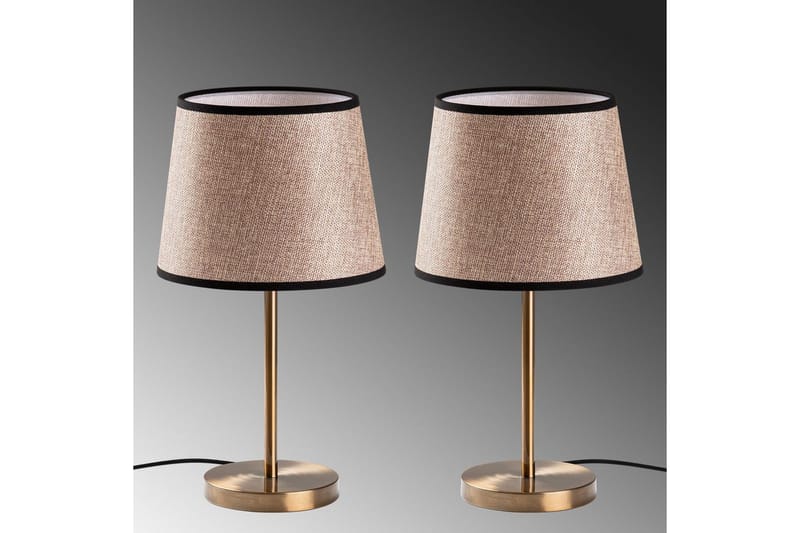 Bordslampset (2 stycken) Jaspal Antik / Svart - Antik / Svart - Belysning & el - Inomhusbelysning & lampor - Sänglampor & nattduksbordslampa - Sänglampa bord