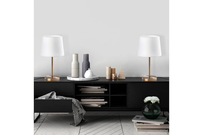 Bordslampset (2 stycken) Jaspal Antik / Vit - Antik / Vit - Belysning & el - Inomhusbelysning & lampor - Sänglampor & nattduksbordslampa - Sänglampa bord
