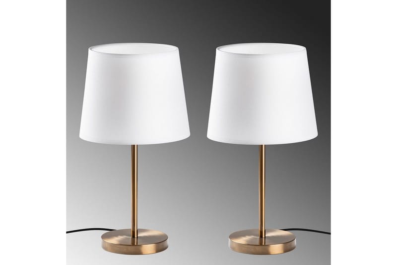 Bordslampset (2 stycken) Jaspal Antik / Vit - Antik / Vit - Belysning & el - Inomhusbelysning & lampor - Sänglampor & nattduksbordslampa - Sänglampa bord
