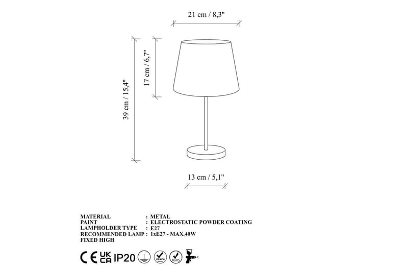 Bordslampset (2 stycken) Jaspal Antik / Vit - Antik / Vit - Belysning & el - Inomhusbelysning & lampor - Sänglampor & nattduksbordslampa - Sänglampa bord