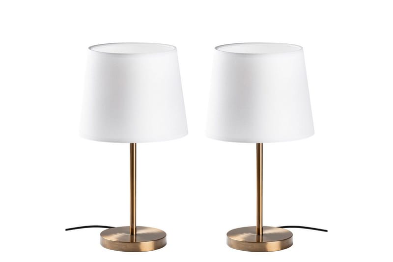 Bordslampset (2 stycken) Jaspal Antik / Vit - Antik / Vit - Belysning & el - Inomhusbelysning & lampor - Sänglampor & nattduksbordslampa - Sänglampa bord