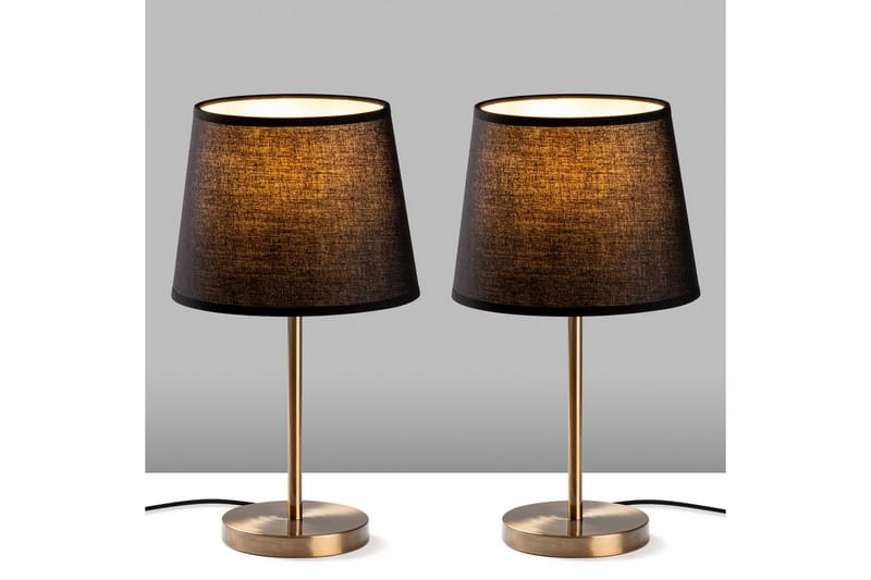 Bordslampset (2 stycken) Jaspal Mörk Antik - Mörk Antik - Belysning & el - Inomhusbelysning & lampor - Sänglampor & nattduksbordslampa - Sänglampa bord