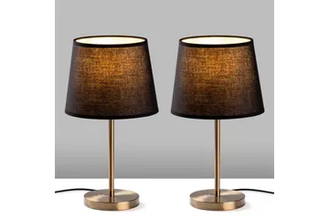 Bordslampset (2 stycken) Jaspal Mörk Antik - Mörk Antik - Belysning & el - Inomhusbelysning & lampor - Sänglampor & nattduksbordslampa - Sänglampa bord