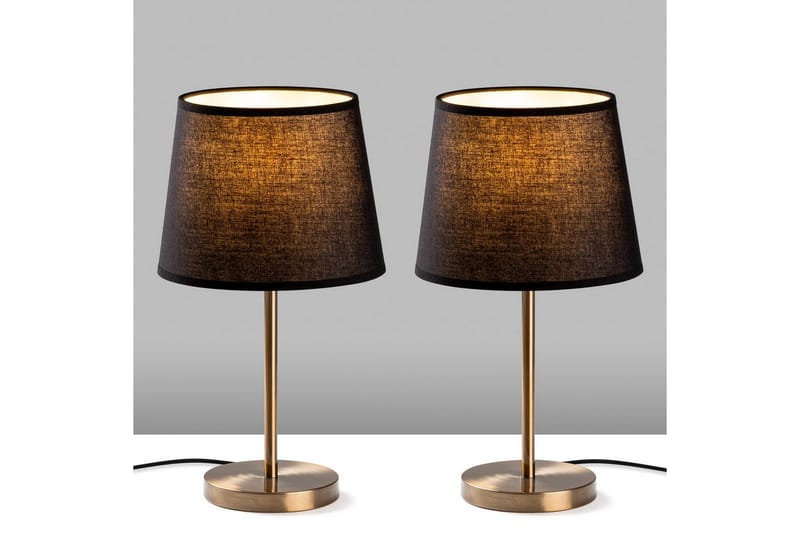 Bordslampset (2 stycken) Jaspal Mörk Antik - Mörk Antik - Belysning & el - Inomhusbelysning & lampor - Sänglampor & nattduksbordslampa - Sänglampa bord