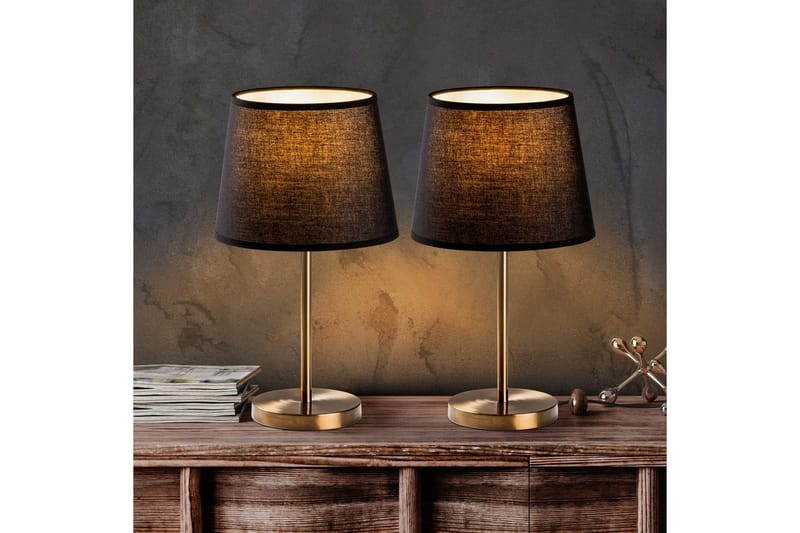 Bordslampset (2 stycken) Jaspal Mörk Antik - Mörk Antik - Belysning & el - Inomhusbelysning & lampor - Sänglampor & nattduksbordslampa - Sänglampa bord