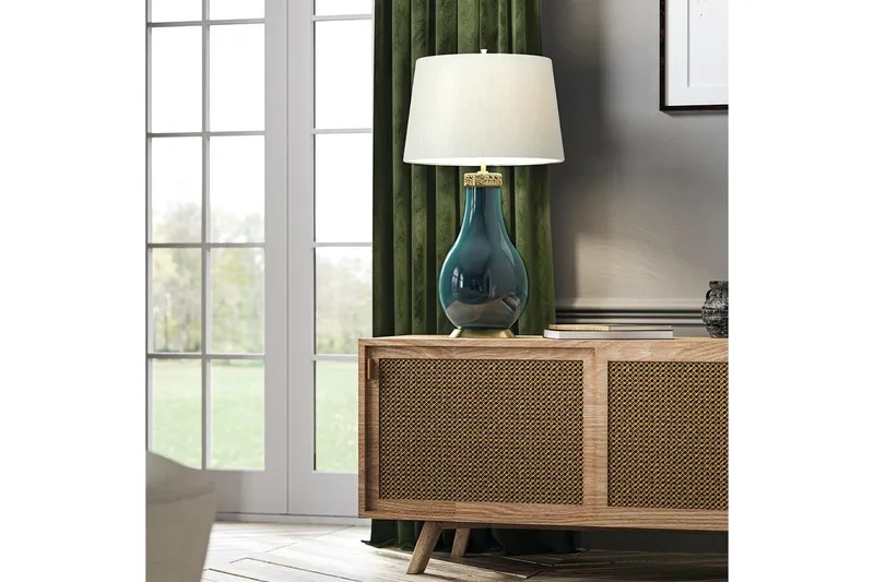 Havering Quintiesse Bordslampa - Turquoise||Brass - Belysning & el - Inomhusbelysning & lampor - Sänglampor & nattduksbordslampa - Sänglampa bord