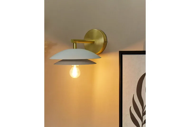 Solab Vägglampa E27 - Guld/Vit - Belysning & el - Inomhusbelysning & lampor - Sänglampor & nattduksbordslampa - Sänglampa vägg