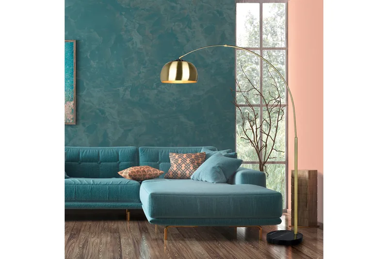 Argentina Golvlampa E27 mattmässing - Matt mässing - Belysning & el - Inomhusbelysning & lampor - Sovrumslampa