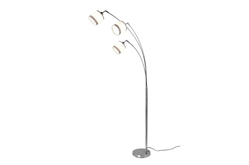 Davos Golvlampa 3L E14 krom/ vit, Krom/Vit