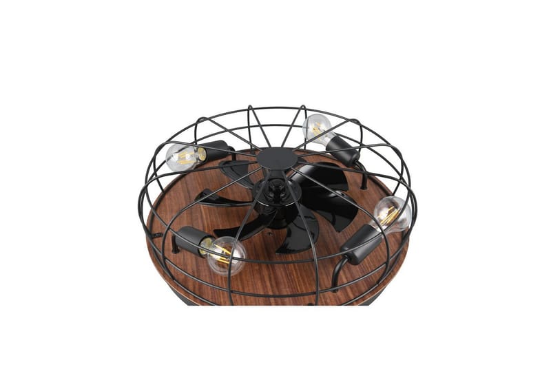 Fläkt TRIO Trondheim Mattsvart/trä - Mattsvart/trä - Belysning & el - Inomhusbelysning & lampor - Sovrumslampa - Taklampa sovrum