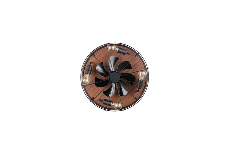 Fläkt TRIO Trondheim Mattsvart/trä - Mattsvart/trä - Belysning & el - Inomhusbelysning & lampor - Sovrumslampa - Taklampa sovrum