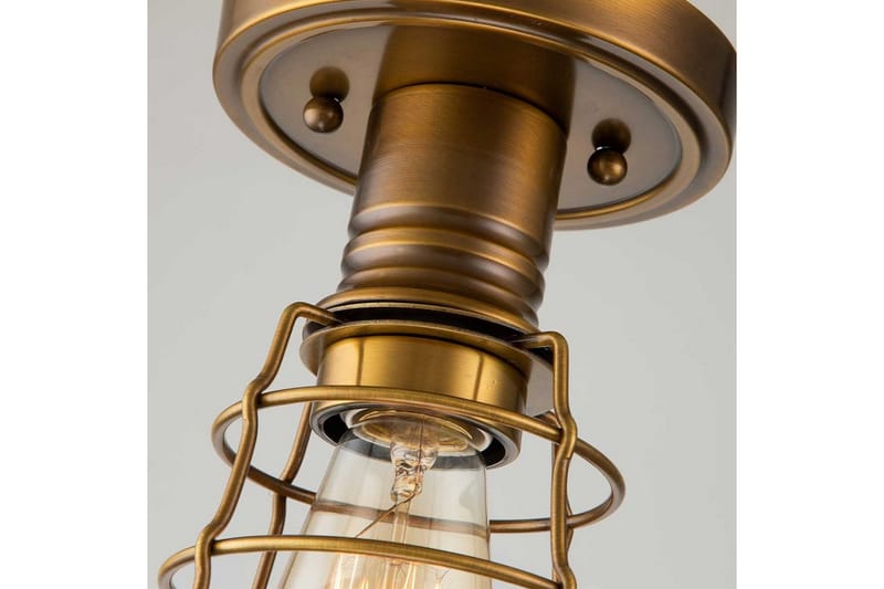 Halvflöjtmonterad Quoizel Mixon Väderbiten Mässing - Väderbiten Mässing - Belysning & el - Inomhusbelysning & lampor - Sovrumslampa - Taklampa sovrum