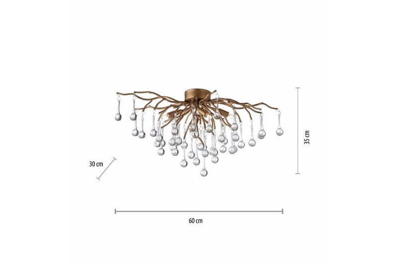 Istapp Paul Neuhaus Taklampa - Brass - Belysning & el - Inomhusbelysning & lampor - Sovrumslampa - Taklampa sovrum