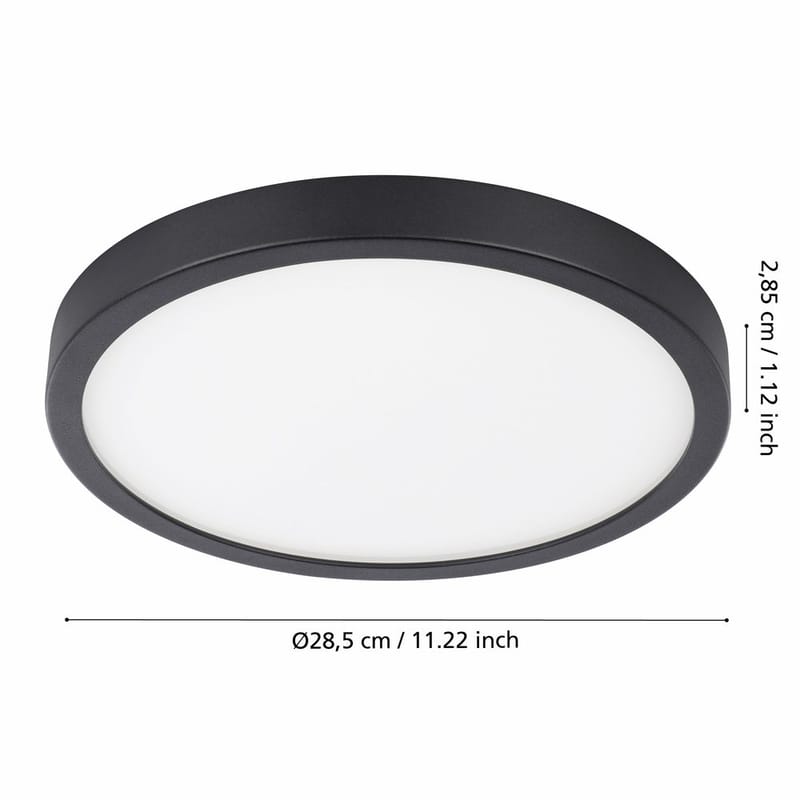 Plafond Argolis Ø285 mm - Svart - Belysning & el - Inomhusbelysning & lampor - Sovrumslampa - Taklampa sovrum