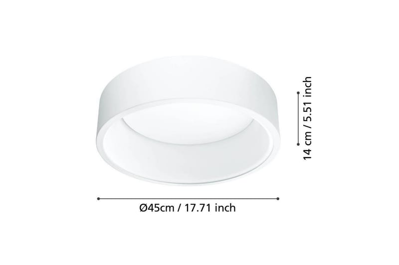Plafond Eglo Marghera 45 cm, Vit - 45 cm, Vit - Belysning & el - Inomhusbelysning & lampor - Sovrumslampa - Taklampa sovrum