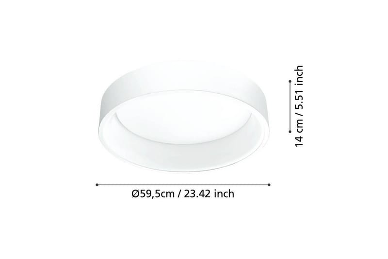 Plafond Eglo Marghera 59,5 cm, Vit - 59,5 cm, Vit - Belysning & el - Inomhusbelysning & lampor - Sovrumslampa - Taklampa sovrum