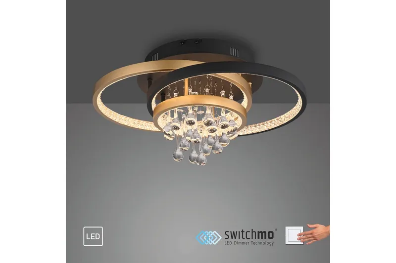 Rotazo Paul Neuhaus Taklampa - Black||Brass - Belysning & el - Inomhusbelysning & lampor - Sovrumslampa - Taklampa sovrum