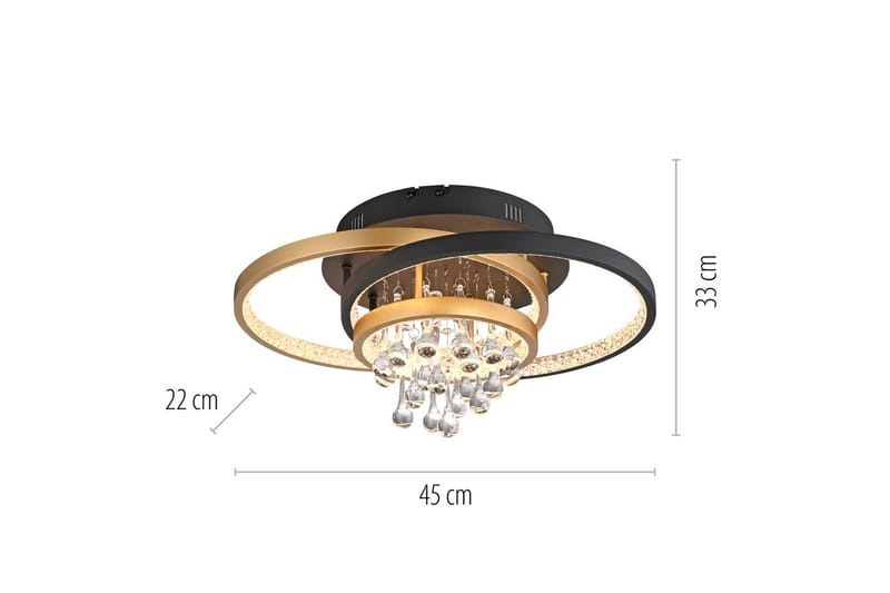 Rotazo Paul Neuhaus Taklampa - Black||Brass - Belysning & el - Inomhusbelysning & lampor - Sovrumslampa - Taklampa sovrum