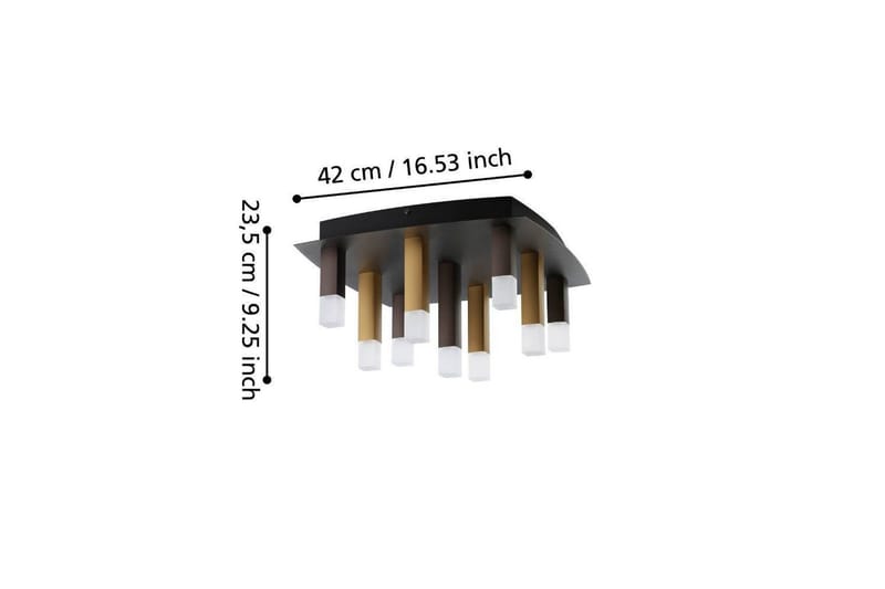 Takbelysning Eglo Estanterios Grå/Brun med 9 Lampor - Belysning & el - Inomhusbelysning & lampor - Sovrumslampa - Taklampa sovrum