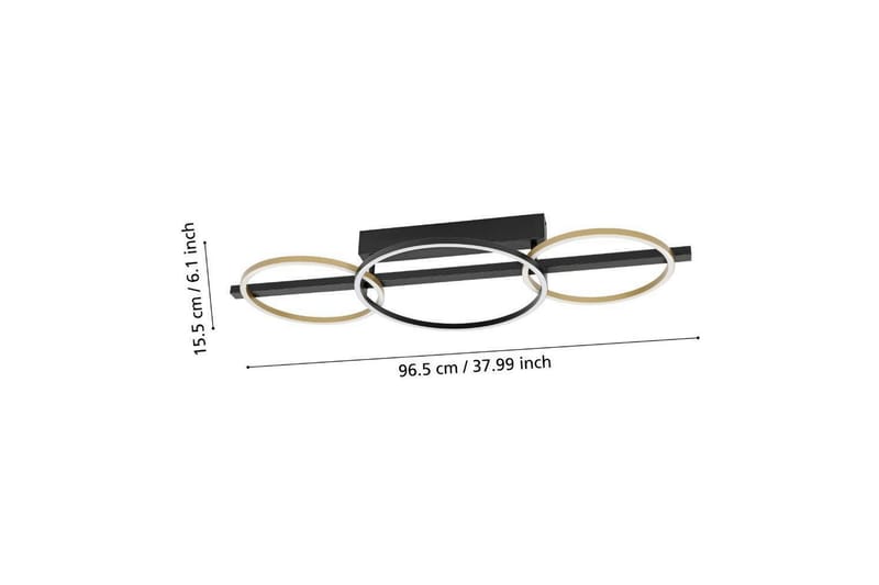 Takbelysning Eglo Lanacera Svart/Guld - Belysning & el - Inomhusbelysning & lampor - Sovrumslampa - Taklampa sovrum