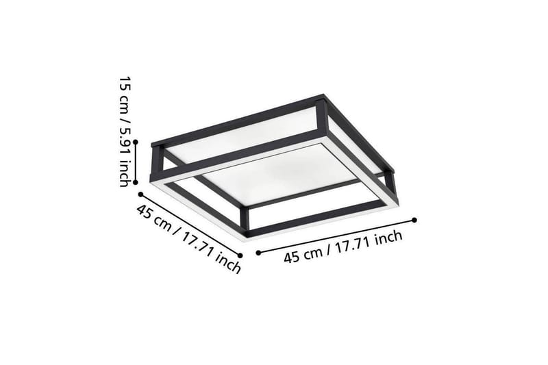 Takbelysning Eglo Macellara Svart/Vit 45x45 cm - Belysning & el - Inomhusbelysning & lampor - Sovrumslampa - Taklampa sovrum