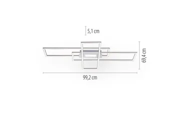 Taklampa Asmin - 69,4x6,8x98,9 cm - Belysning & el - Inomhusbelysning & lampor - Sovrumslampa - Taklampa sovrum