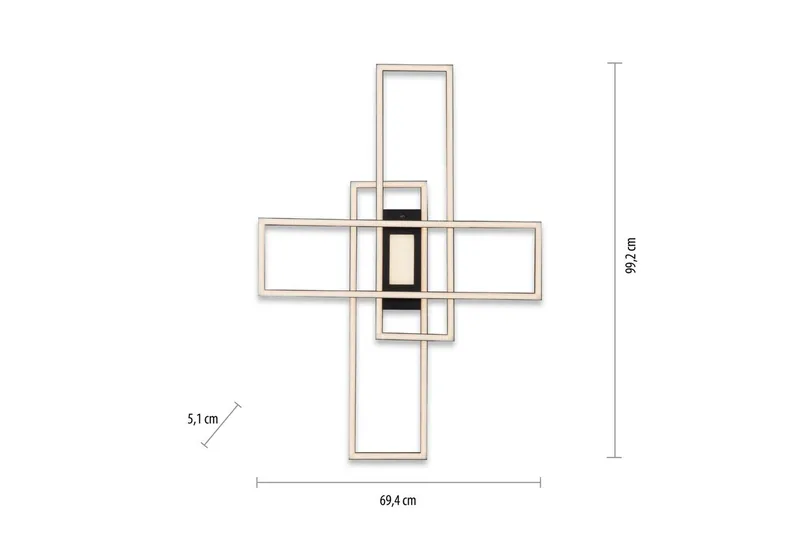 Taklampa Asmin - 69,4x6,8x99 cm - Belysning & el - Inomhusbelysning & lampor - Sovrumslampa - Taklampa sovrum