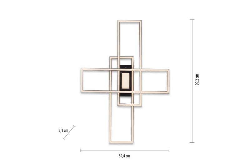 Taklampa Asmin - 69,4x6,8x99 cm - Belysning & el - Inomhusbelysning & lampor - Sovrumslampa - Taklampa sovrum